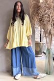 Driftwood Bell Sleeve Smock Top Lemon